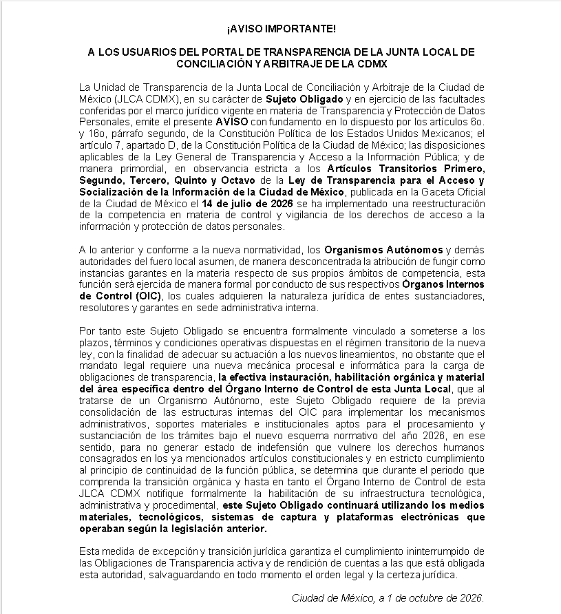 Aviso importante